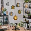 Koyoto hanging light, globe light, pendant light gold, black, 5-light sources