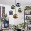 Koyoto hanging light, globe light, pendant light gold, black, 5-light sources