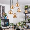 Koyoto hanging light, globe light, pendant light gold, black, 5-light sources