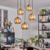 Koyoto hanging light, globe light, pendant light gold, black, 5-light sources