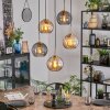 Koyoto hanging light, globe light, pendant light gold, black, 5-light sources