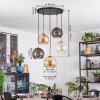 Koyoto hanging light, globe light, pendant light gold, black, 5-light sources