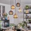 Koyoto hanging light, globe light, pendant light gold, black, 5-light sources