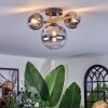 Chehalis ceiling light, globe light gold, black, 3-light sources