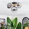 Chehalis ceiling light, globe light gold, black, 3-light sources