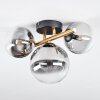 Chehalis ceiling light, globe light gold, black, 3-light sources