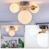 Chehalis ceiling light, globe light gold, black, 3-light sources