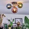 Chehalis ceiling light, globe light gold, black, 3-light sources