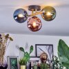 Chehalis ceiling light, globe light gold, black, 3-light sources