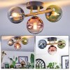 Chehalis ceiling light, globe light gold, black, 3-light sources