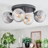 Koyoto ceiling light, globe light Amber, clear, Smoke-coloured, 4-light sources