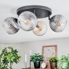 Koyoto ceiling light, globe light Amber, clear, Smoke-coloured, 4-light sources
