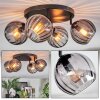 Koyoto ceiling light, globe light Smoke-coloured, 4-light sources