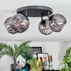 Koyoto ceiling light, globe light Smoke-coloured, 4-light sources