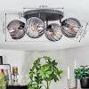 Koyoto ceiling light, globe light Smoke-coloured, 4-light sources