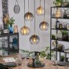 Koyoto hanging light, globe light, pendant light gold, black, 5-light sources