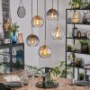 Koyoto hanging light, globe light, pendant light gold, black, 5-light sources
