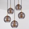 Koyoto hanging light, globe light, pendant light gold, black, 5-light sources