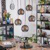 Koyoto hanging light, globe light, pendant light gold, black, 5-light sources