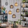 Koyoto hanging light, globe light, pendant light gold, black, 5-light sources