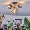 Chehalis ceiling light, globe light gold, black, 3-light sources