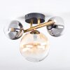 Chehalis ceiling light, globe light gold, black, 3-light sources