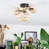 Chehalis ceiling light, globe light gold, black, 3-light sources