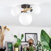 Chehalis ceiling light, globe light gold, black, 3-light sources