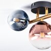 Chehalis ceiling light, globe light gold, black, 3-light sources