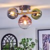 Chehalis ceiling light, globe light gold, black, 3-light sources
