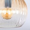Koyoto ceiling light, globe light Amber, clear, 3-light sources