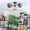 Ripoll ceiling light, globe light Amber, Smoke-coloured, 3-light sources