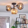 Ripoll ceiling light, globe light Amber, Smoke-coloured, 3-light sources