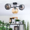 Ripoll ceiling light, globe light Amber, Smoke-coloured, 3-light sources
