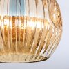 Ripoll ceiling light, globe light Amber, Smoke-coloured, 3-light sources