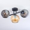 Ripoll ceiling light, globe light Amber, Smoke-coloured, 3-light sources