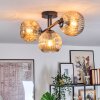 Ripoll ceiling light, globe light Amber, 3-light sources