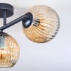 Ripoll ceiling light, globe light Amber, 3-light sources