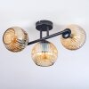 Ripoll ceiling light, globe light Amber, 3-light sources
