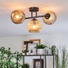 Ripoll ceiling light, globe light Amber, 3-light sources