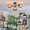 Ripoll ceiling light, globe light Amber, Smoke-coloured, 3-light sources