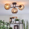 Ripoll ceiling light, globe light Amber, Smoke-coloured, 3-light sources