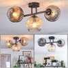 Ripoll ceiling light, globe light Amber, clear, Smoke-coloured, 3-light sources