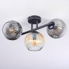 Ripoll ceiling light, globe light Amber, clear, Smoke-coloured, 3-light sources