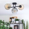 Ripoll ceiling light, globe light Amber, clear, Smoke-coloured, 3-light sources