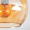 Koyoto ceiling light, globe light Amber, 3-light sources