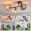 Koyoto ceiling light, globe light Amber, clear, Smoke-coloured, 3-light sources