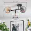 Koyoto ceiling light, globe light Amber, clear, Smoke-coloured, 3-light sources