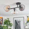 Koyoto ceiling light, globe light Amber, clear, Smoke-coloured, 3-light sources
