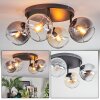 Koyoto ceiling light, globe light Amber, clear, Smoke-coloured, 4-light sources